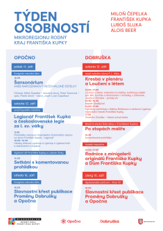 Týden osobností mikroregionu Rodný kraj Františka Kupky
